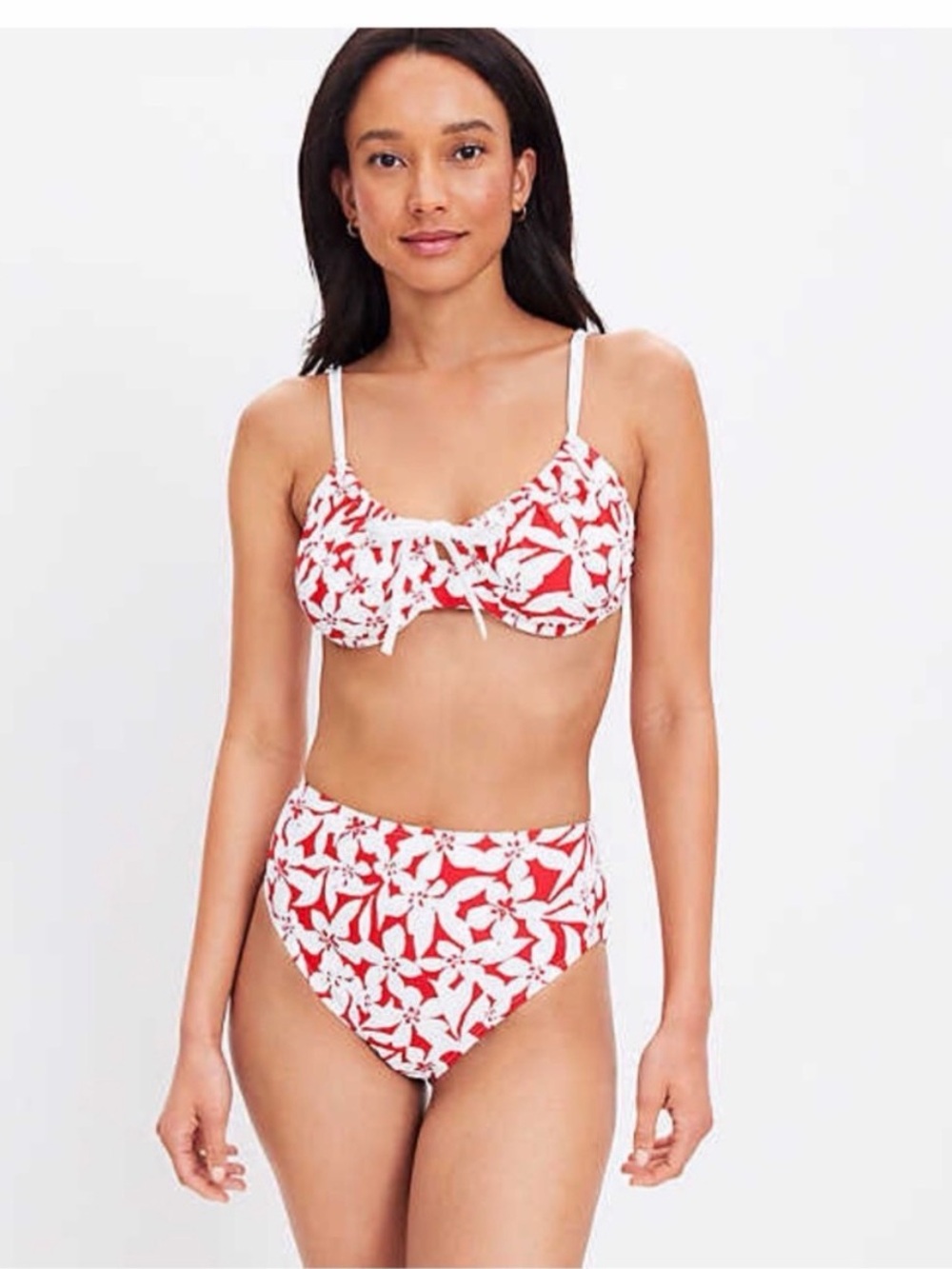 LOFT Red & White Floral Underwire Bikini Set